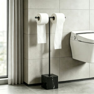 Minimalist Marble Floor Paper Stand