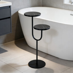 Minimalist 2-Tier Marble Bathroom Side Table